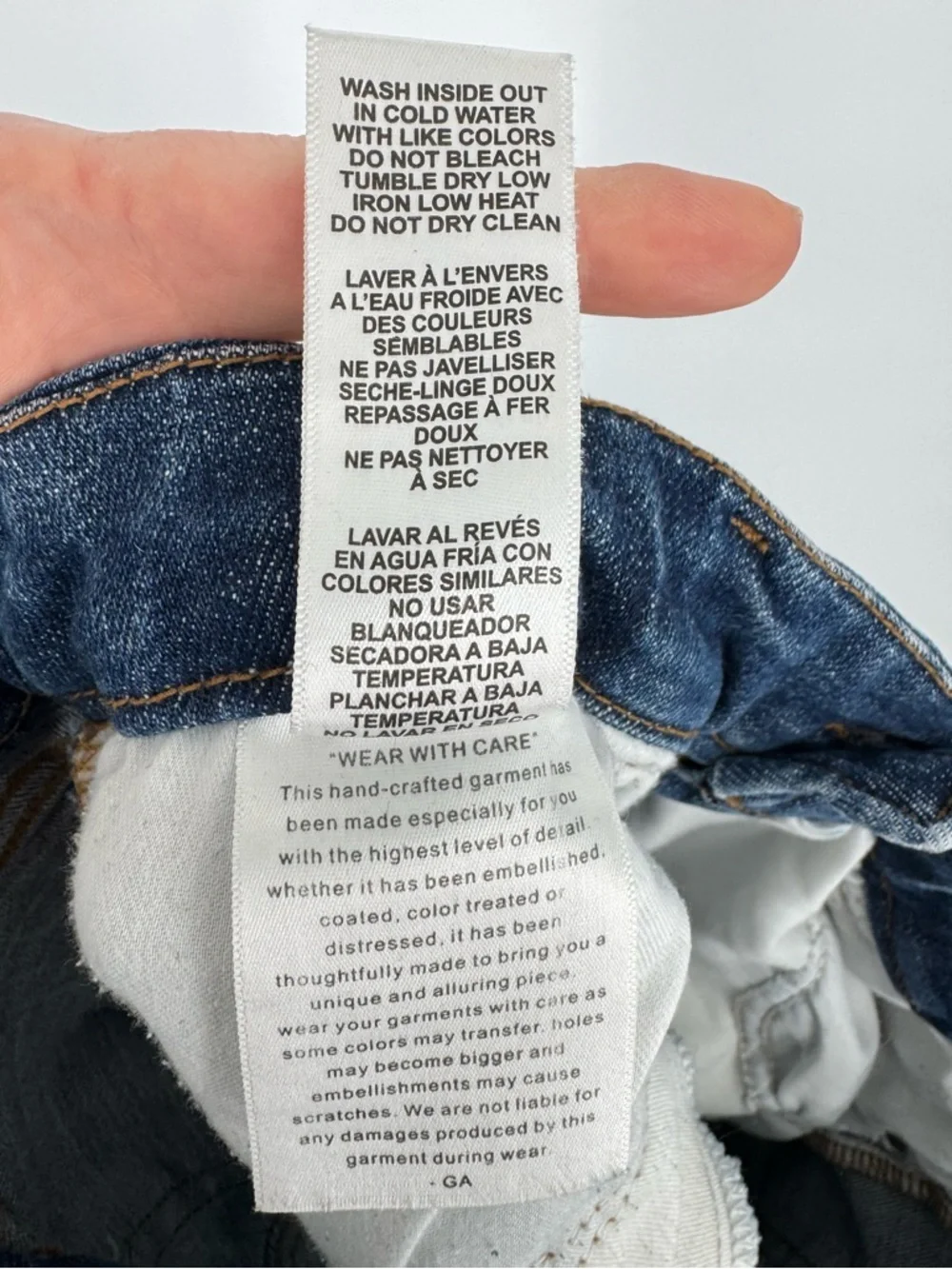 Good American Good Classic Skinny Jeans Distressed Indigo207 Size 14/32